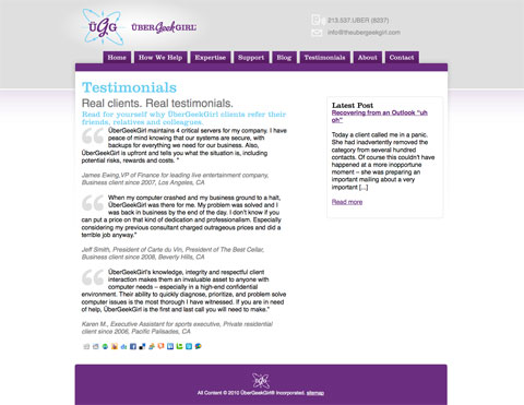 ÜberGeekGirl testimonials