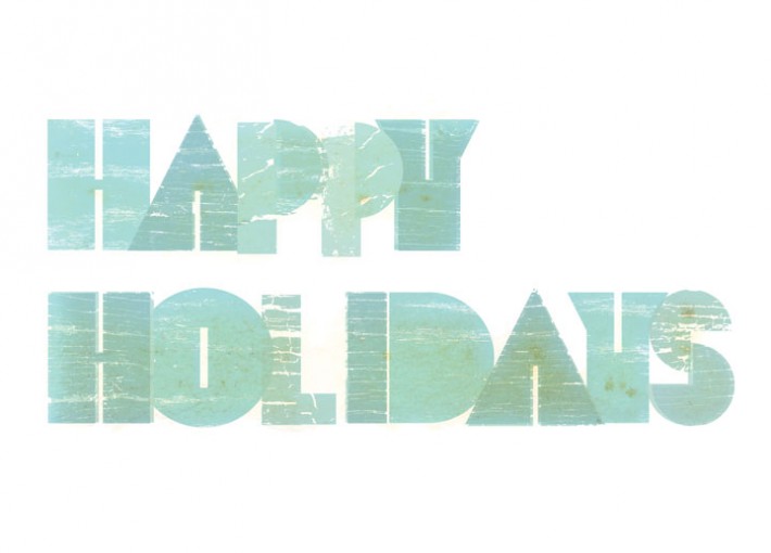 Happy Holidays wood type